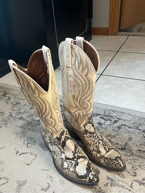 Vintage snake skin cowboy boots